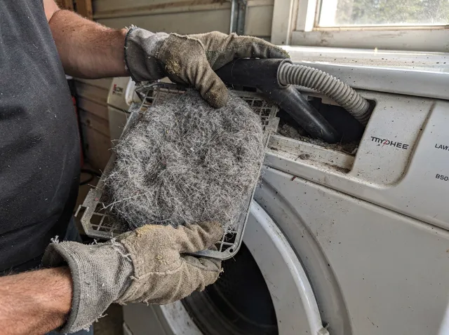Cleaning Dryer Lint Trap in Waterbury