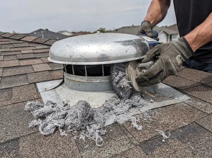 Cleaning Dryer Vent On Roof in Waterbury