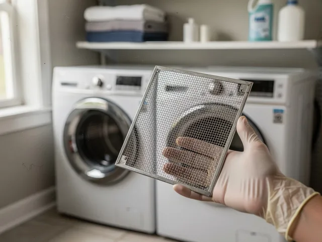 Waterbury Dryer Vent Cleaning specialist performing detailed lint trap cleaning service in Waterbury